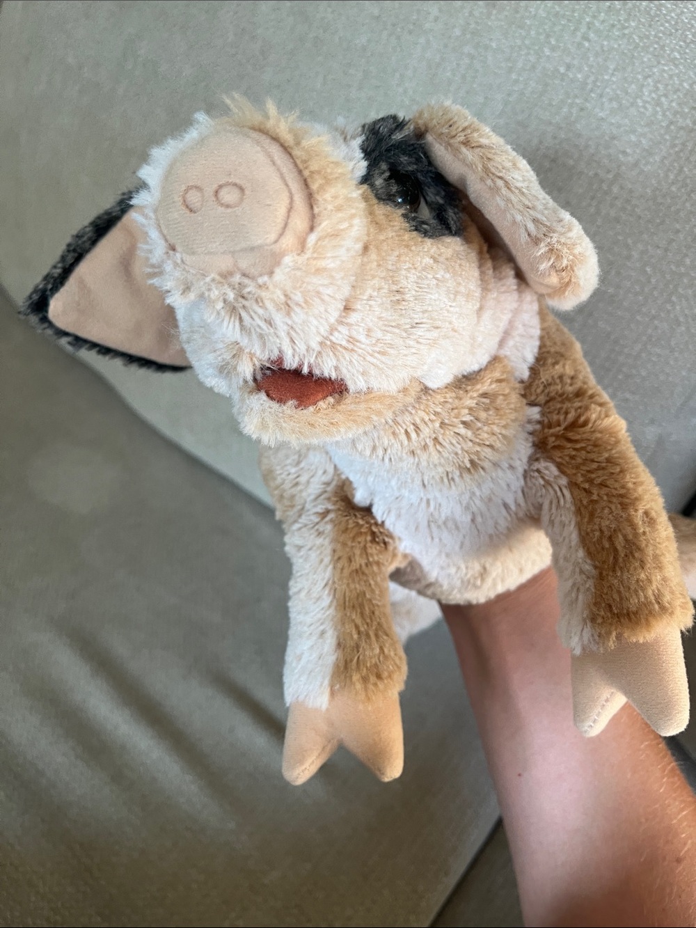 Folkmanis Pig Puppet Grunting Oinks Hand Puppet Farm Animal Piglet